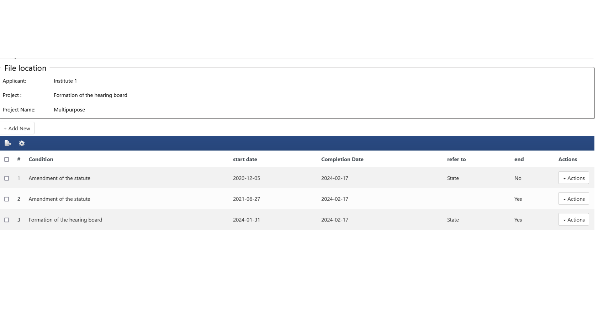 Position of the file in the process of handling the files