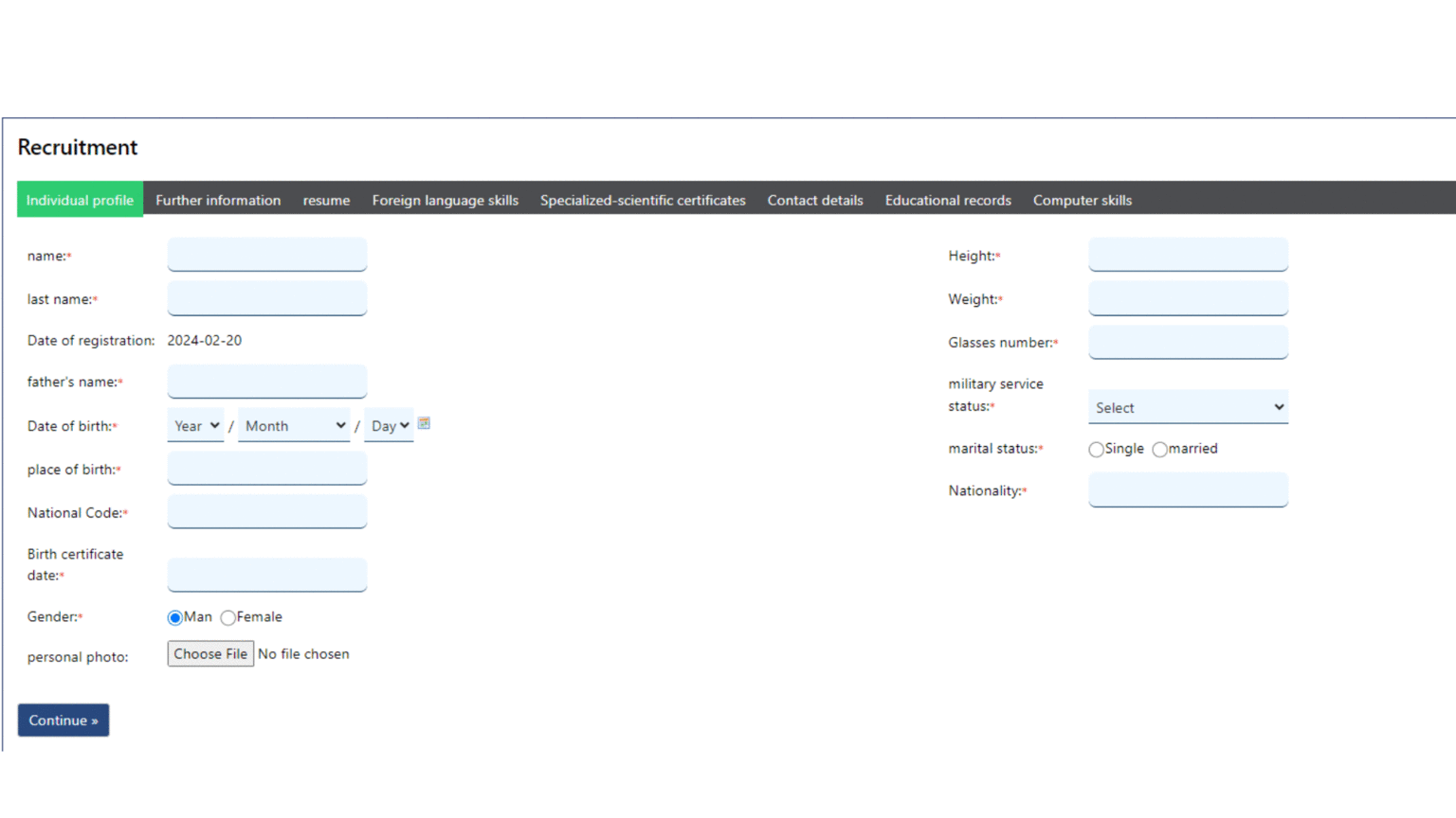 job opportunity management system (employment registration system)