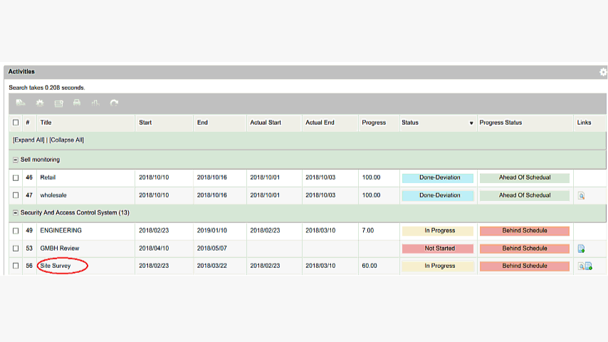 Show the registered information and activity status changes after registering actions